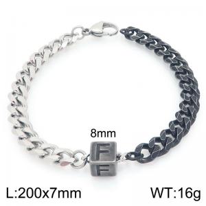 Stainless steel letter element bracelet - KB209092-Z
