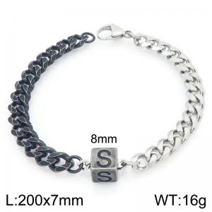 Stainless steel letter element bracelet - KB209105-Z