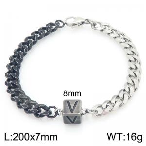 Stainless steel letter element bracelet - KB209108-Z