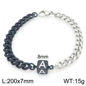 Stainless steel letter element bracelet - KB209113-Z