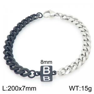 Stainless steel letter element bracelet - KB209114-Z