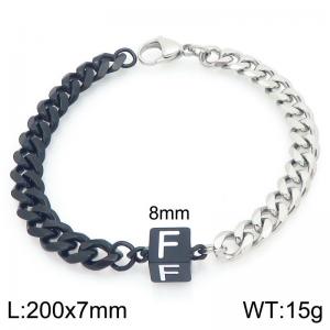 Stainless steel letter element bracelet - KB209118-Z