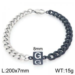 Stainless steel letter element bracelet - KB209119-Z