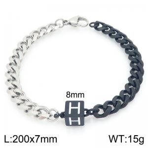 Stainless steel letter element bracelet - KB209120-Z