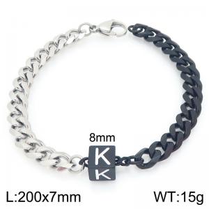 Stainless steel letter element bracelet - KB209123-Z