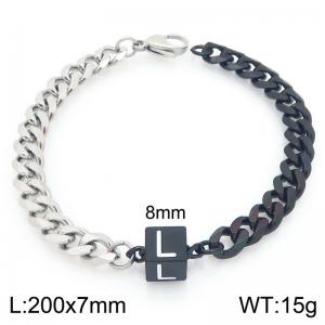 Stainless steel letter element bracelet - KB209124-Z