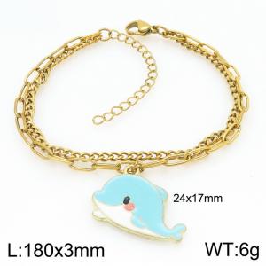 Stainless Steel Gold-plating Bracelet - KB209167-Z