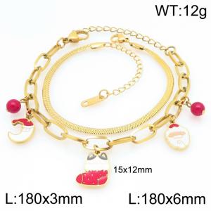 Stainless Steel Gold-plating Bracelet - KB209224-Z