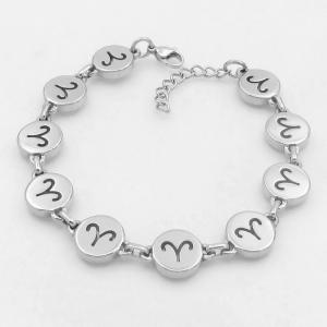 Stainless steel bracelet with twelve zodiac elements as accessories - KB209514-TK