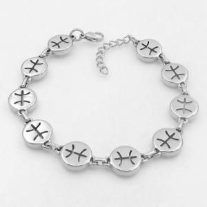 Stainless steel bracelet with twelve zodiac elements as accessories - KB209520-TK