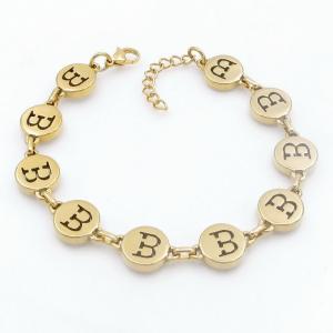 Golden stainless steel bracelet with letter element accessories - KB209565-TK