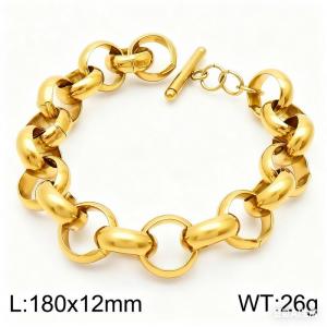 Stainless Steel Gold-plating Bracelet - KB209606-Z