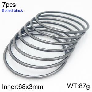 Stainless steel oxidized black bangle - KB209834-GC