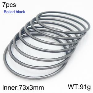 Stainless steel oxidized black bangle - KB209836-GC