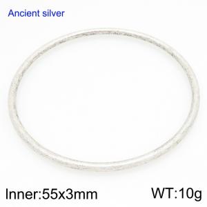 Stainless steel Ancient silver bangle - KB209837-GC