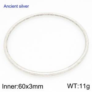 Stainless steel Ancient silver bangle - KB209838-GC