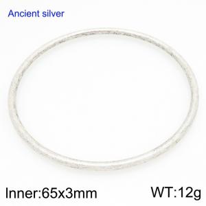 Stainless steel Ancient silver bangle - KB209839-GC