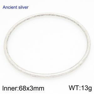 Stainless steel Ancient silver bangle - KB209840-GC