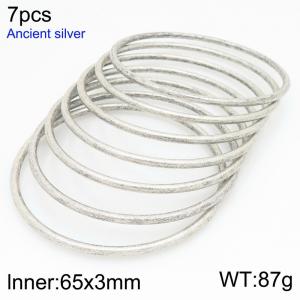 Stainless steel Ancient silver bangle - KB209851-GC