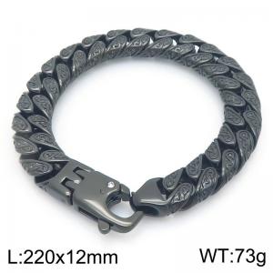 Stainless Steel Black-plating Bracelet - KB210019-KJX