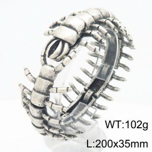 Antique silver stainless steel men's bracelet - KB210021-KJX