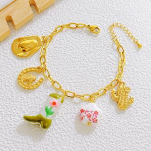 Stainless Steel Gold-plating Bracelet - KB210044-SXSJ