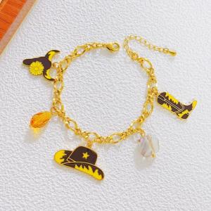 Stainless Steel Gold-plating Bracelet - KB210046-SXSJ