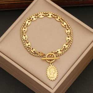 Stainless Steel Gold-plating Bracelet - KB210050-SXSJ