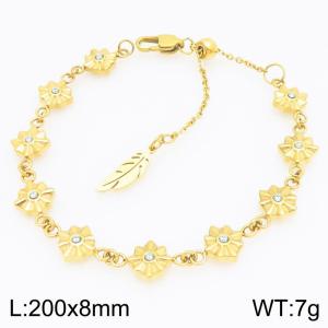 Stainless Steel Stone Bracelet - KB210351-GC