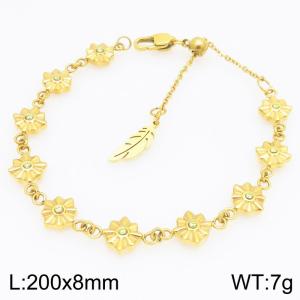 Stainless Steel Stone Bracelet - KB210353-GC