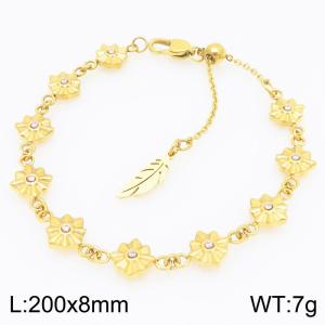 Stainless Steel Stone Bracelet - KB210359-GC