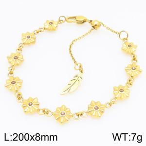 Stainless Steel Stone Bracelet - KB210361-GC