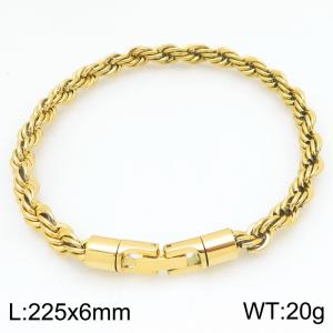 Stainless Steel Gold-plating Bracelet - KB210375-KFC