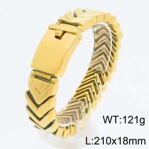 Stainless Steel Gold-plating Bracelet - KB210380-KJX
