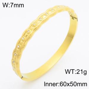 Stainless Steel Gold-plating Bangle - KB210551-KSZ