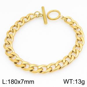 Stainless Steel Gold-plating Bracelet - KB210957-Z