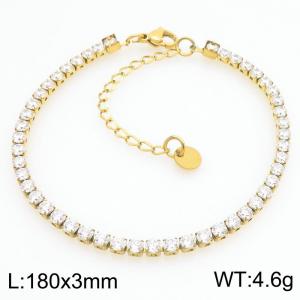 Stainless Steel Stone Bracelet - KB211871-GSD