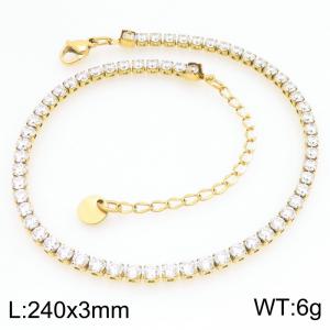 Stainless Steel Stone Bracelet - KB211873-GSD