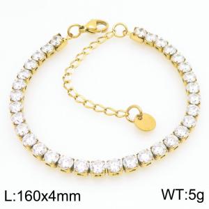 Stainless Steel Stone Bracelet - KB211875-GSD