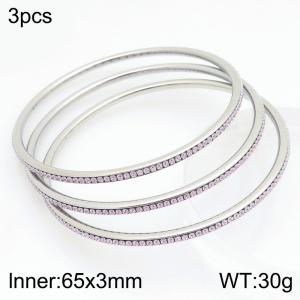 Stainless Steel Stone Bangle - KB211930-GC