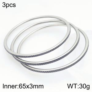 Stainless Steel Stone Bangle - KB211934-GC