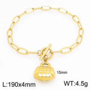 Stainless Steel Gold-plating Bracelet - KB212117-Z