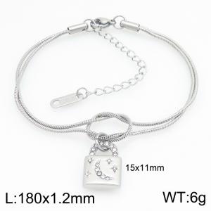 Stainless Steel Stone Bracelet - KB212687-Z
