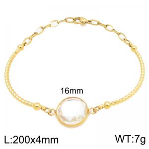 Stainless Steel Stone Bracelet - KB212733-Z