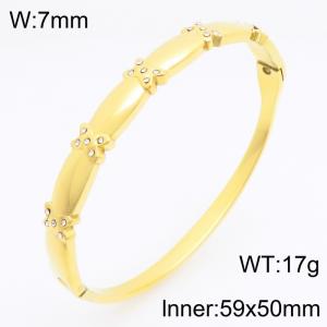 Stainless Steel Stone Bangle - KB213076-KSZ
