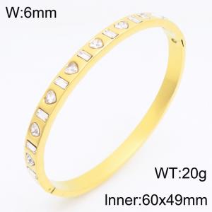 Stainless Steel Stone Bangle - KB213079-KSZ