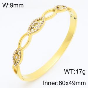 Stainless Steel Stone Bangle - KB213083-KSZ