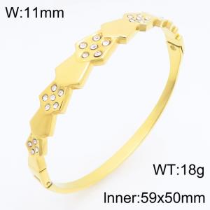 Stainless Steel Stone Bangle - KB213085-KSZ