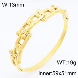 Stainless Steel Stone Bangle - KB213091-KSZ