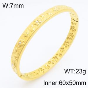 Stainless Steel Stone Bangle - KB213093-KSZ